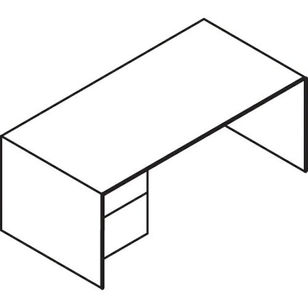 Groupe Lacasse Desk, Left Ped, Linear Handle, B/F, 66inWx30inDx29inH, Niagara LAS4LF3066SA